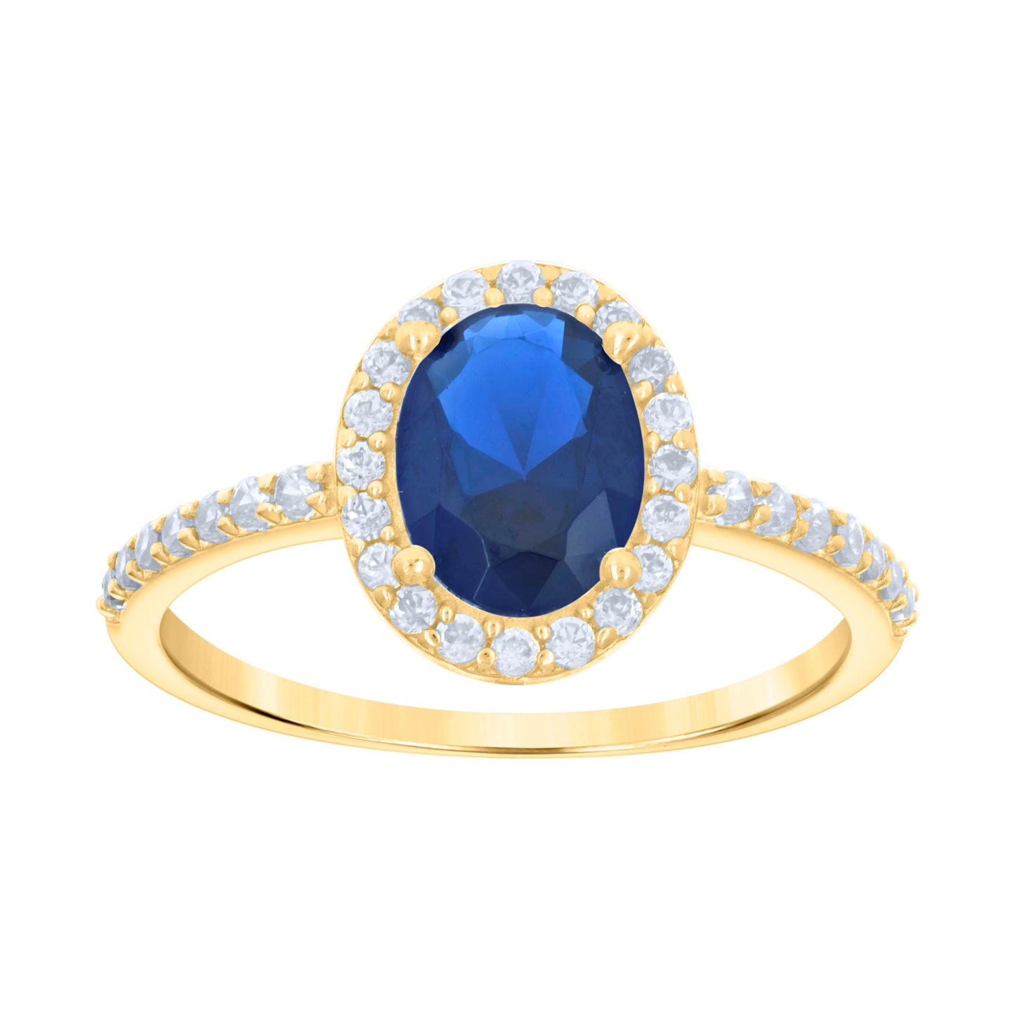10K Yellow Gold Womens Oval Round Cubic-Zirconia Bridal Anniversary Engagement Wedding Ring