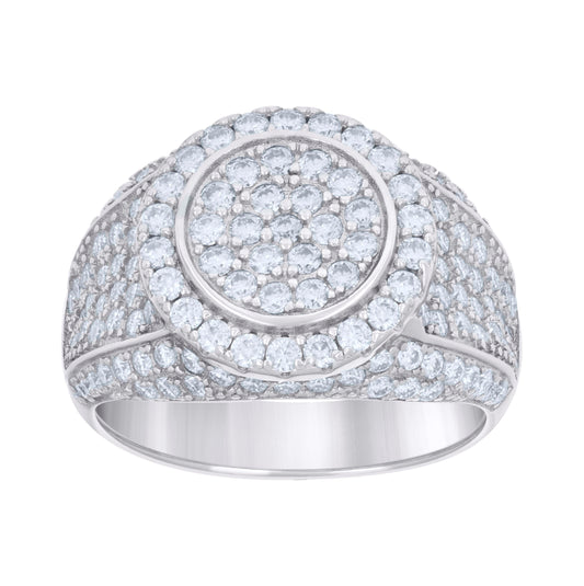 Sterling Silver Mens 2.67ct Moissanite Fashion Bridal Anniversary Wedding Engagement Band Ring
