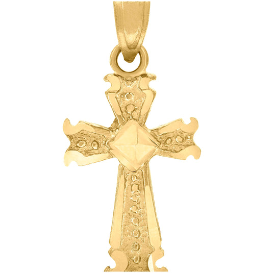 10K Yellow Gold Womens Mens Unisex Cross Religious Charm Pendant