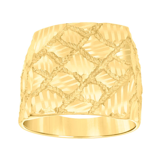 10K Yellow Gold Mens Nugget Fashion Ring