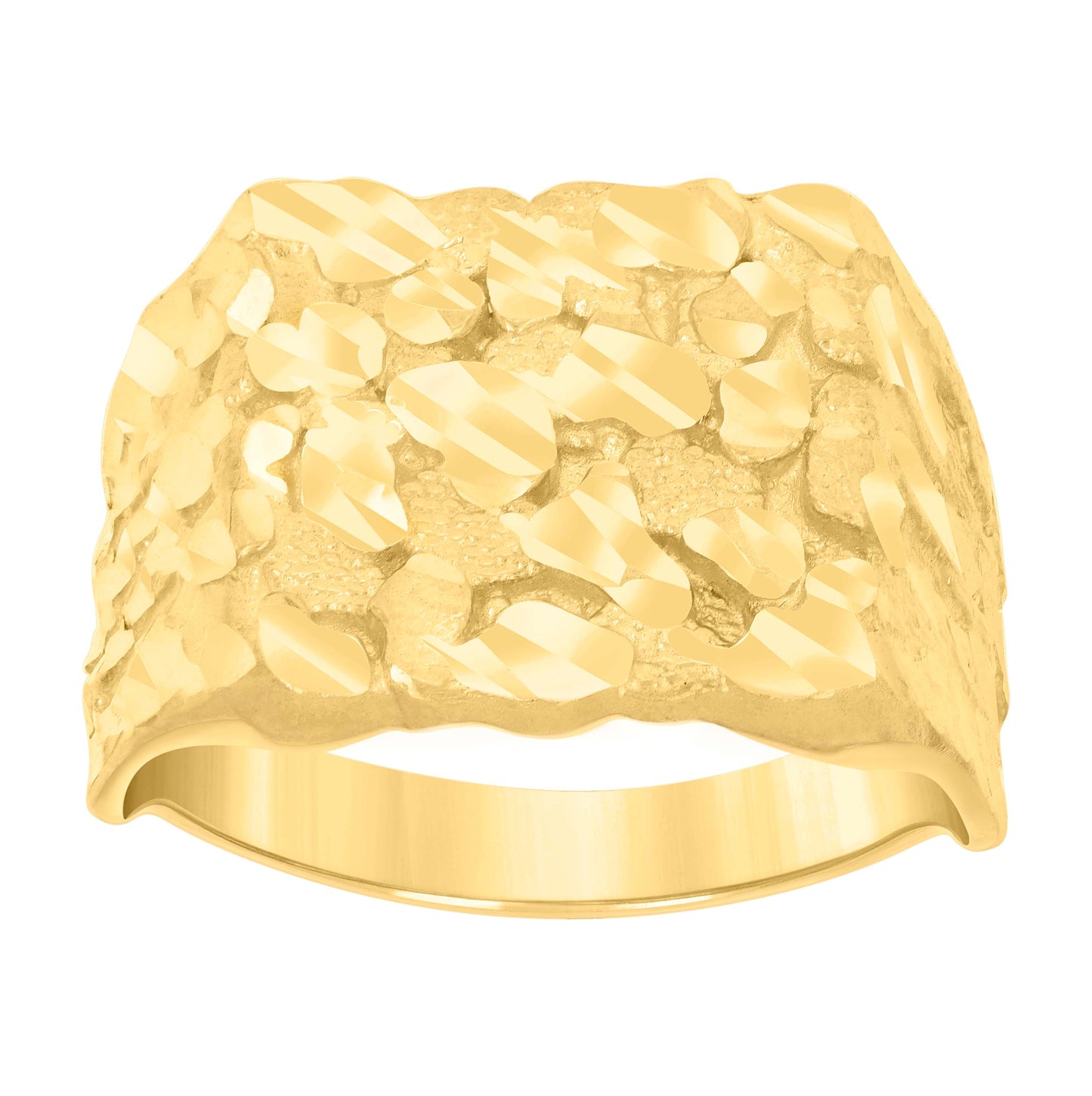 10K Yellow Gold Mens Nugget Fashion Ring