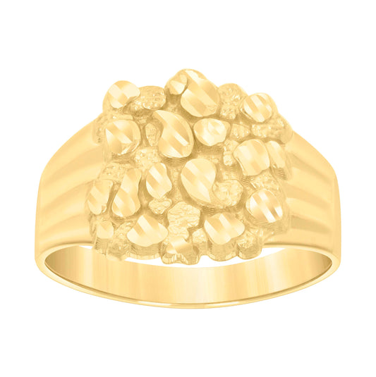 10K Yellow Gold Womens Nugget Fashion Ring
