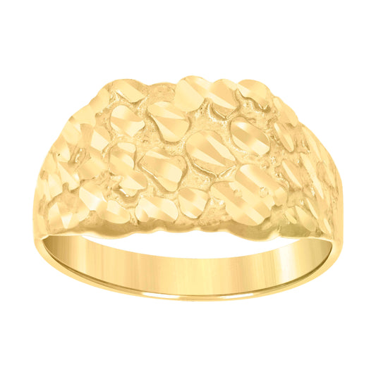 10K Yellow Gold Womens Nugget Fashion Ring
