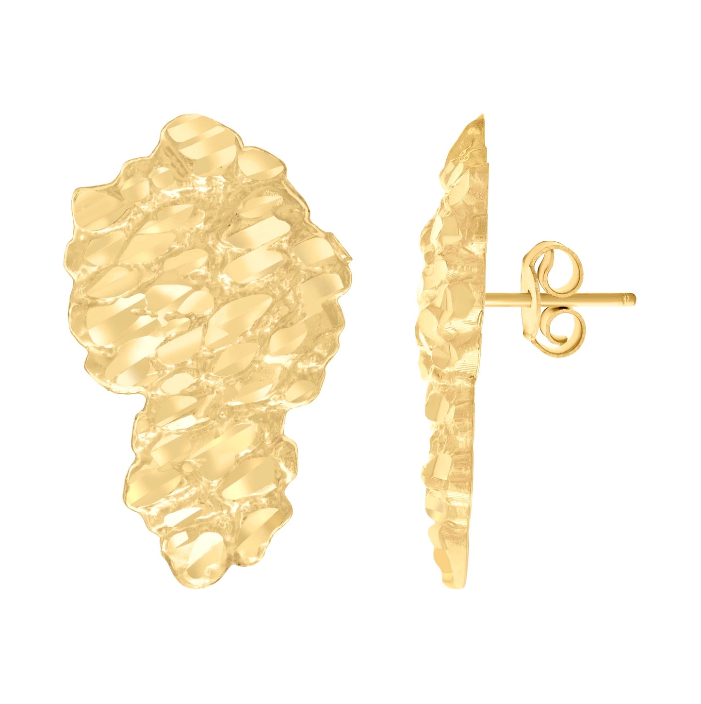 10K Yellow Gold Womens Fashion Stud Earrings