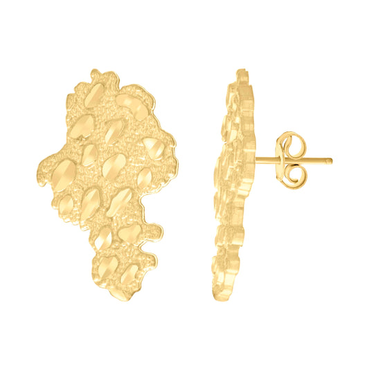 10K Yellow Gold Womens Fashion Stud Earrings
