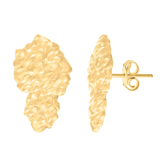 10K Yellow Gold Womens Fashion Stud Earrings