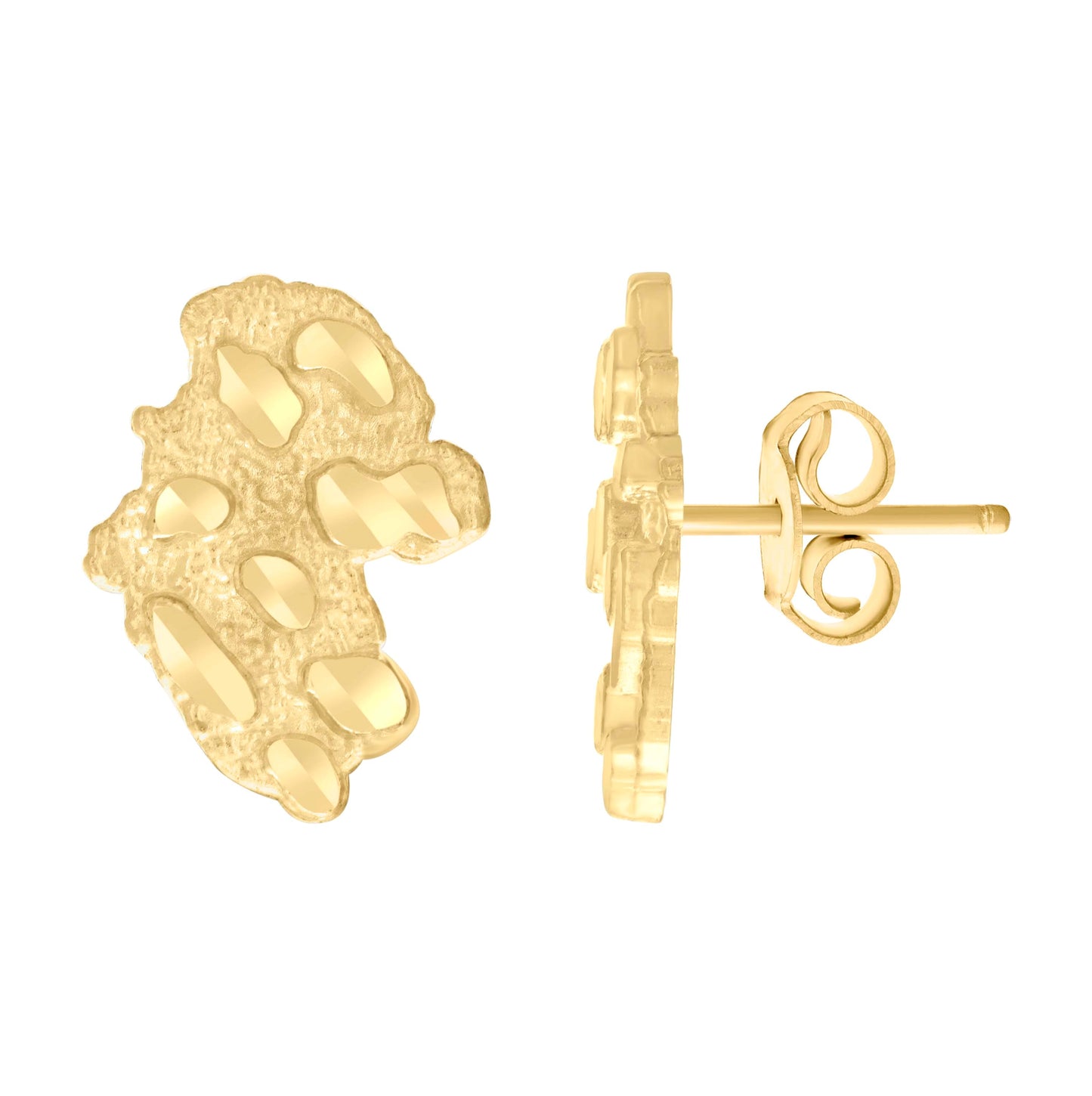 10K Yellow Gold Womens Fashion Stud Earrings