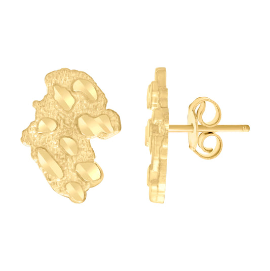 10K Yellow Gold Womens Fashion Stud Earrings