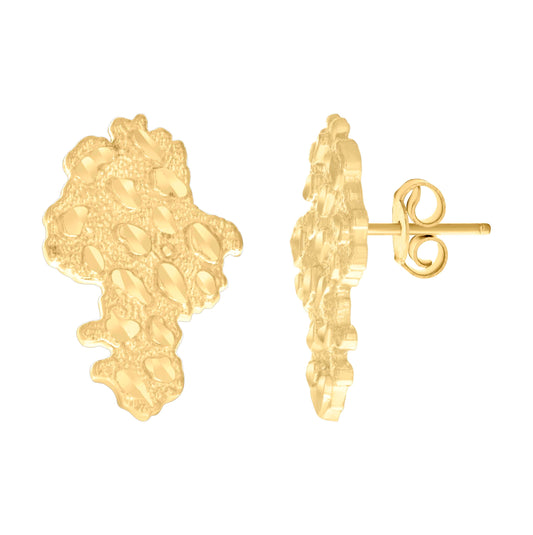 10K Yellow Gold Womens Fashion Stud Earrings