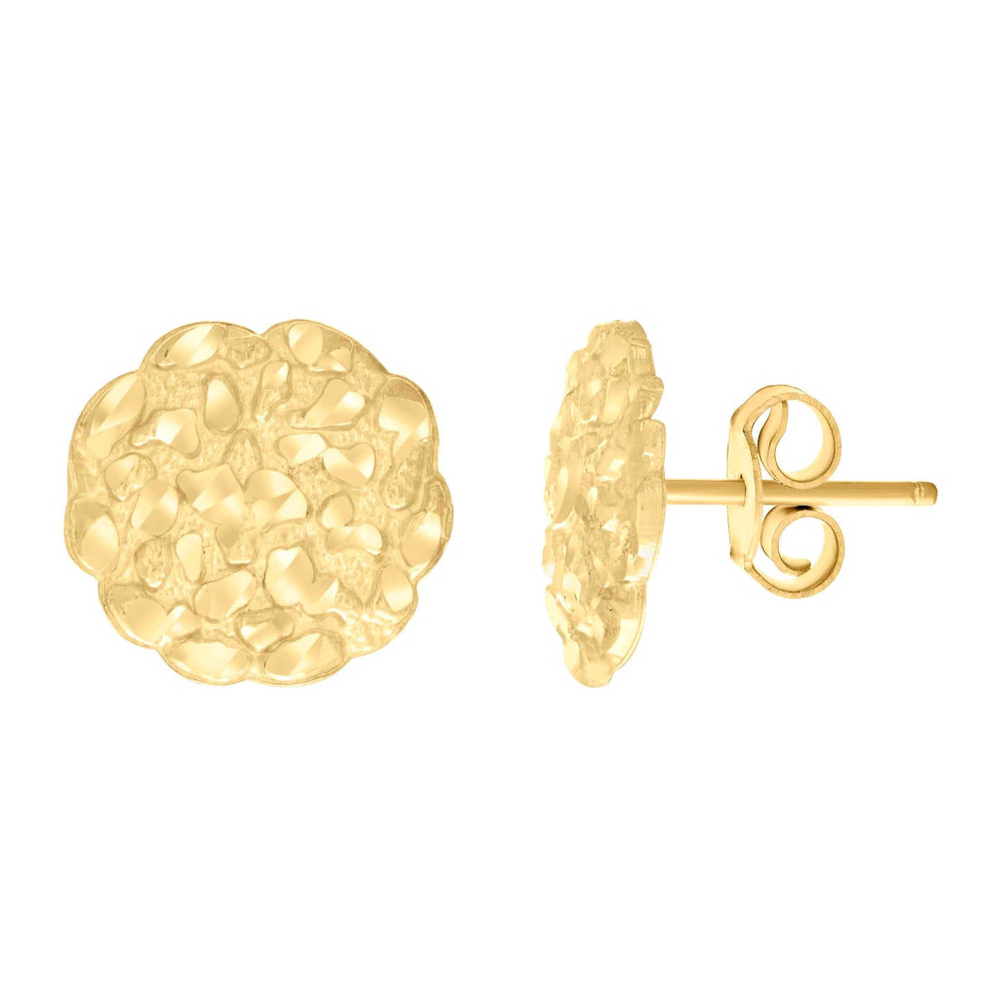 10K Yellow Gold Womens Fashion Stud Earrings