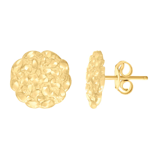 10K Yellow Gold Womens Fashion Stud Earrings