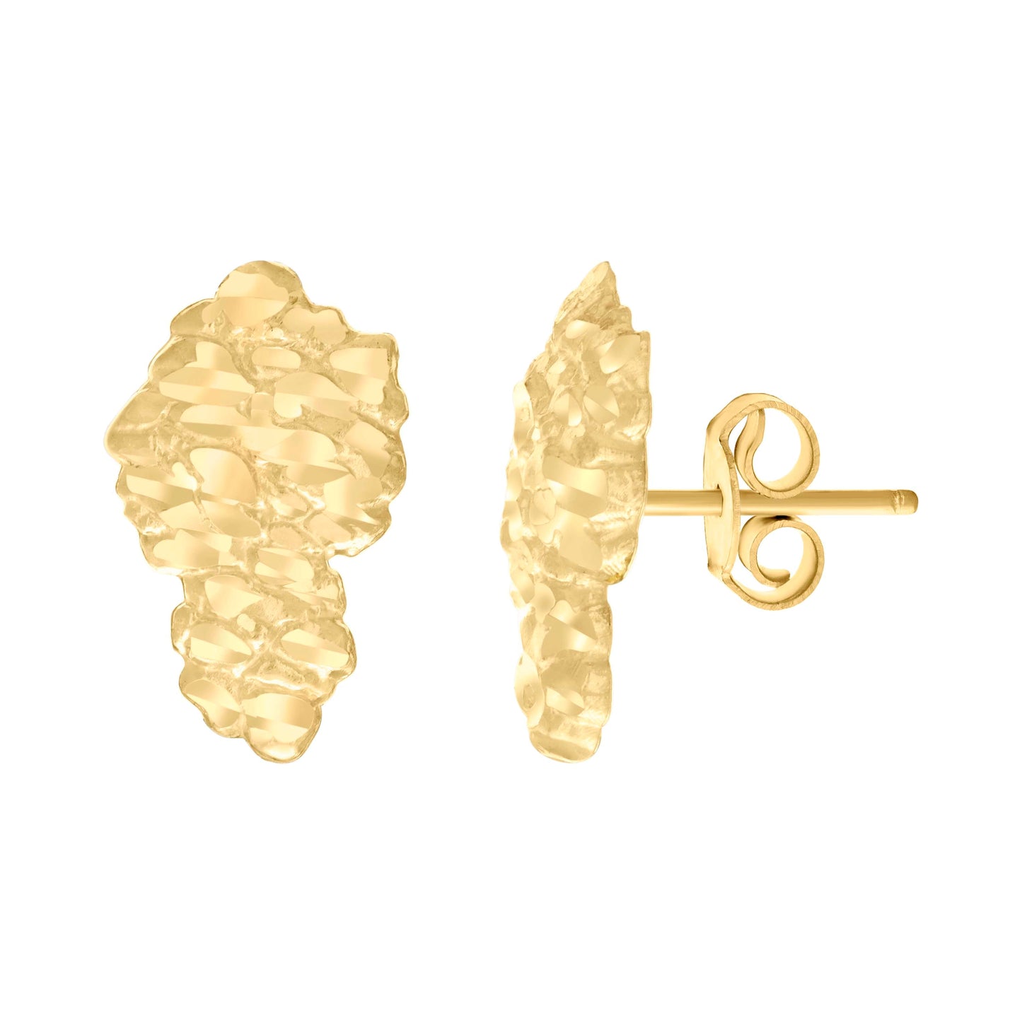 10K Yellow Gold Womens Fashion Stud Earrings
