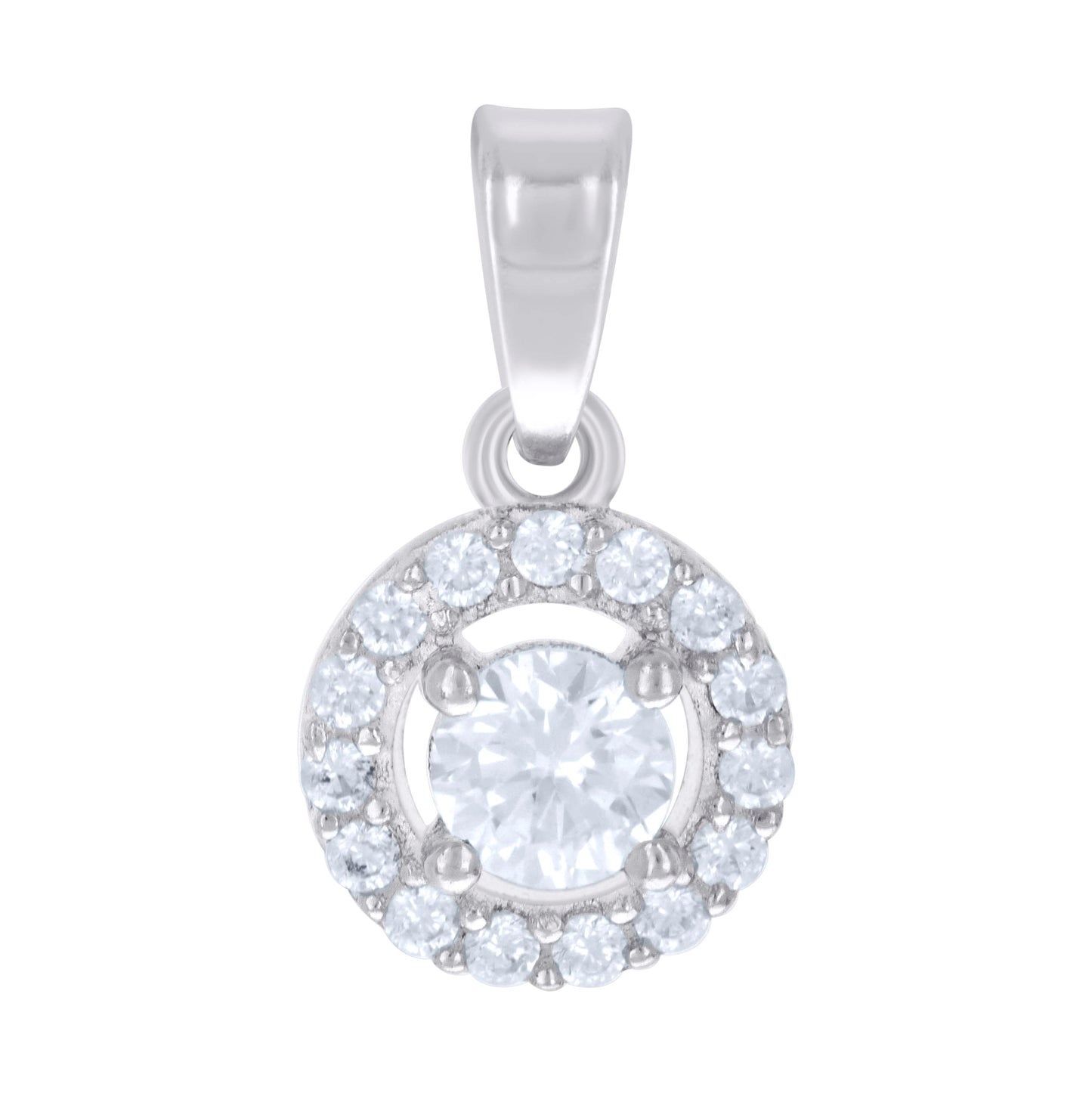Sterling Silver Womens Cubic-Zirconia Fashion Charm Pendant