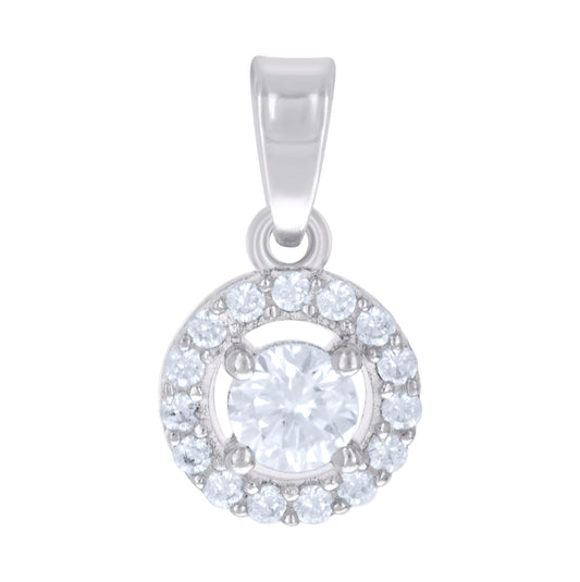 Sterling Silver Womens Cubic-Zirconia Fashion Charm Pendant