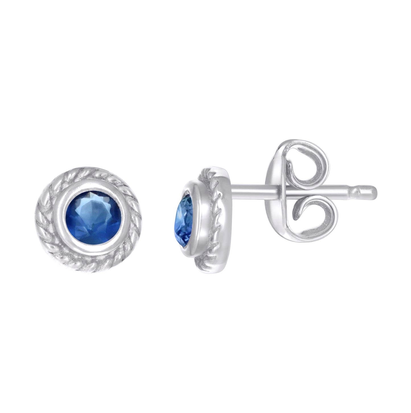 Sterling Silver Womens Cubic-Zirconia Round Stud Earrings