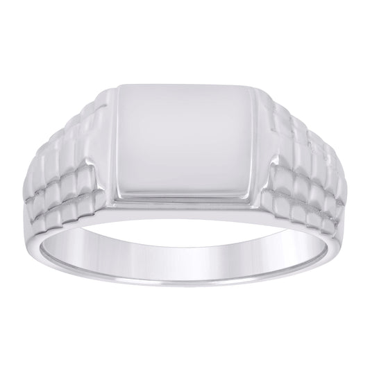 Sterling Silver Mens Square Head Fashion Bridal Anniversary Wedding Engagement Band Ring
