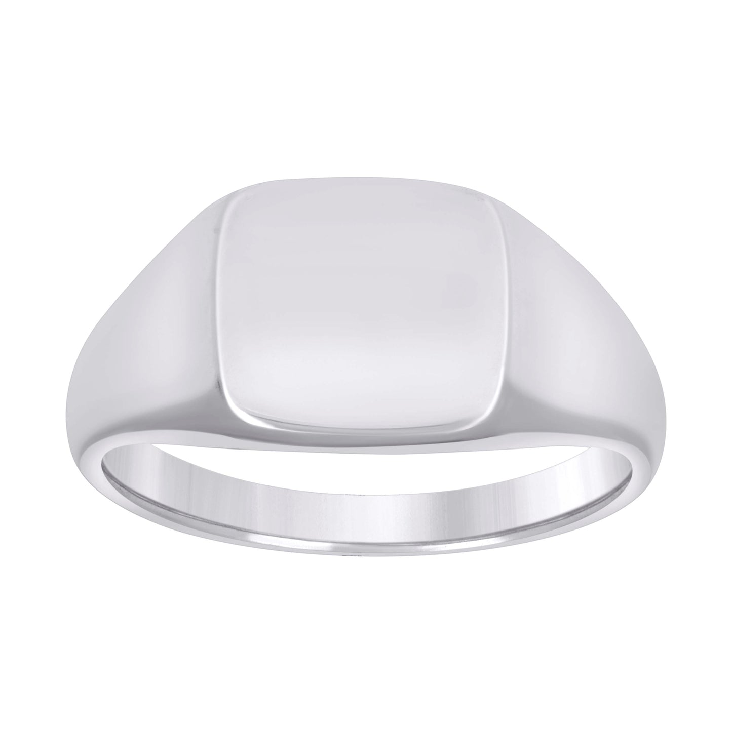 Sterling Silver Unisex Square Head Signet Bridal Anniversary Wedding Engagement Band Ring