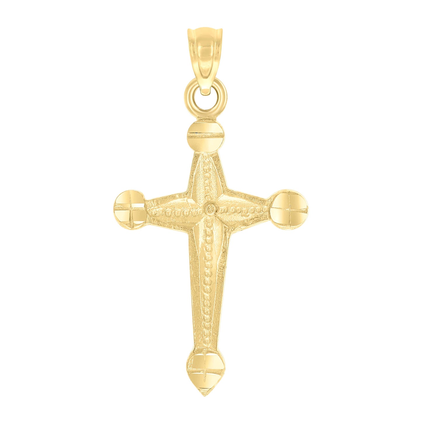 10K Yellow Gold Womens Mens Unisex Cross Religious Charm Pendant