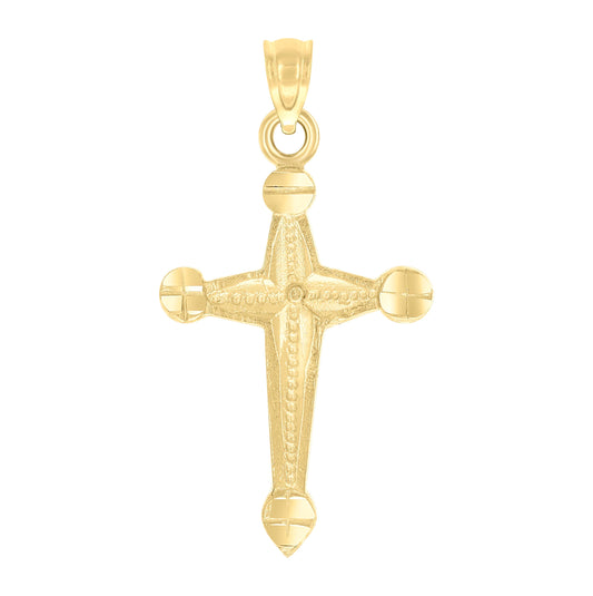 10K Yellow Gold Womens Mens Unisex Cross Religious Charm Pendant
