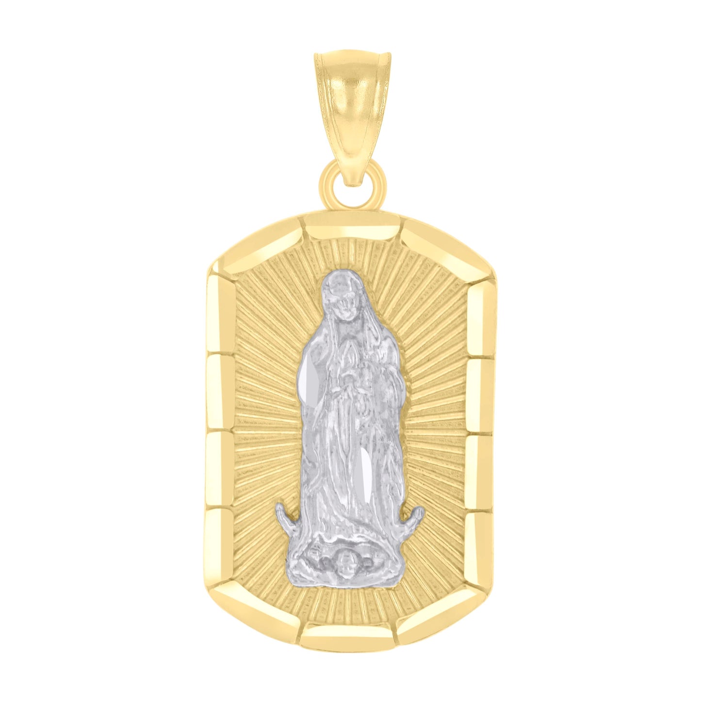 10K Two-tone Gold Womens Guadalupe Religious Charm Pendant