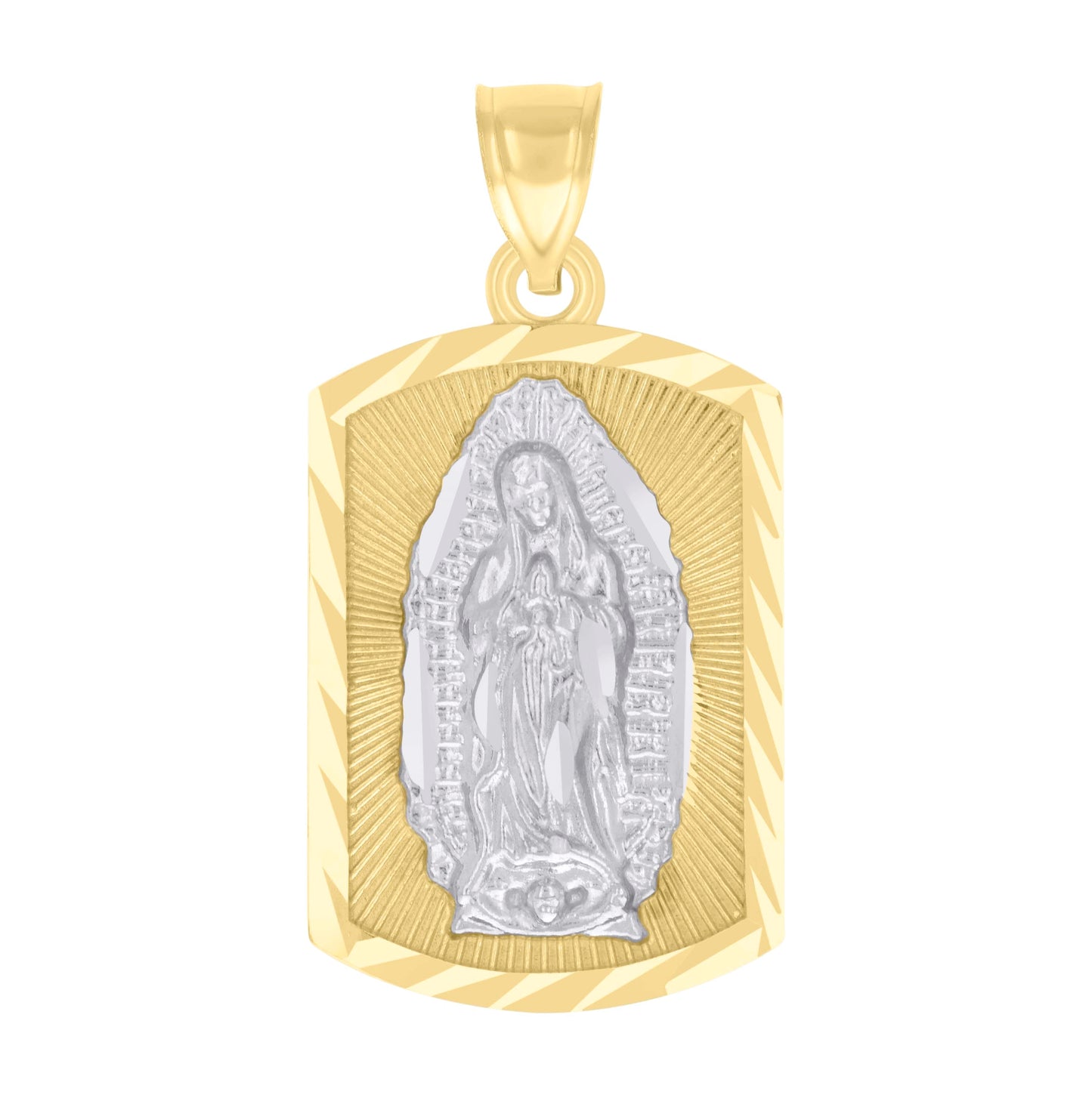 10K Two-tone Gold Womens Guadalupe Religious Charm Pendant