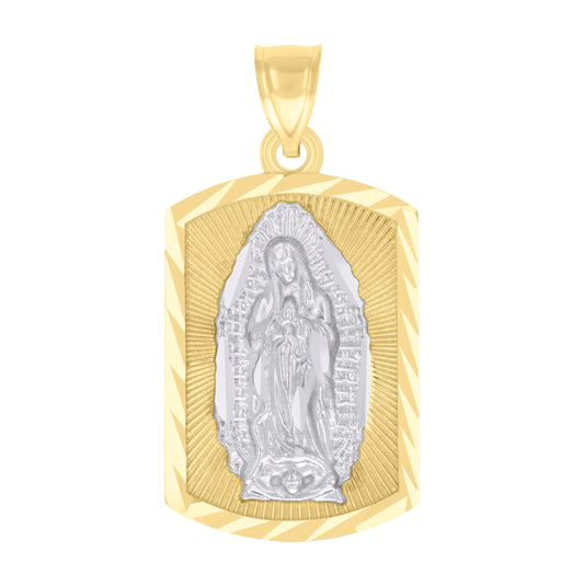10K Two-tone Gold Womens Guadalupe Religious Charm Pendant
