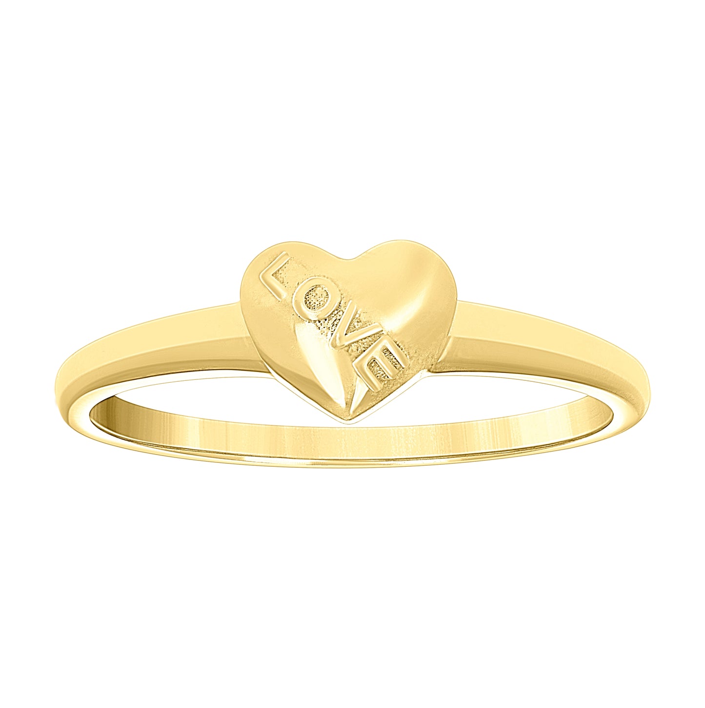 10K Yellow Gold Womens Love Heart Ring