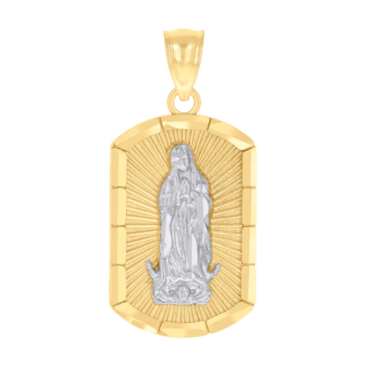 14K Two-tone Gold Womens Guadalupe Religious Charm Pendant