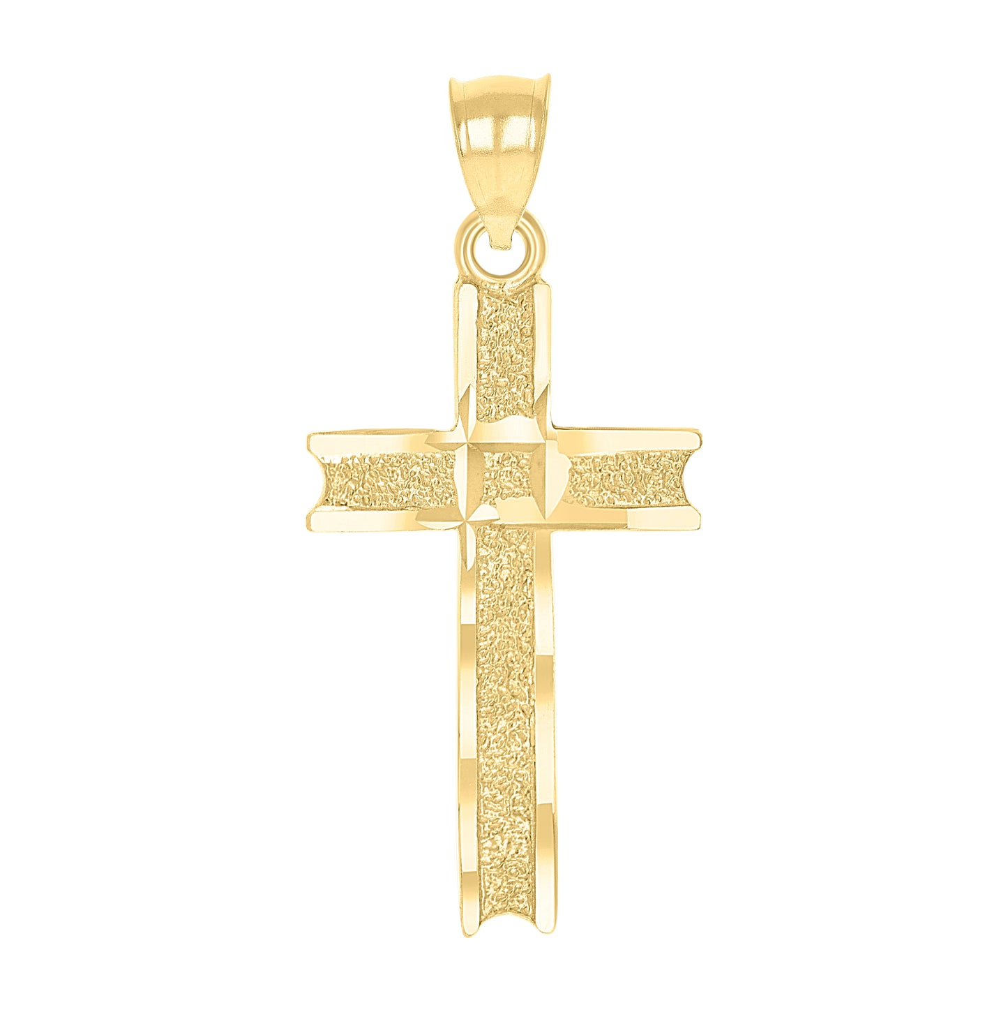 10K Yellow Gold Womens Mens Unisex Cross Religious Charm Pendant