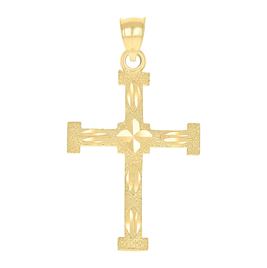 10K Yellow Gold Womens Mens Unisex Cross Religious Charm Pendant