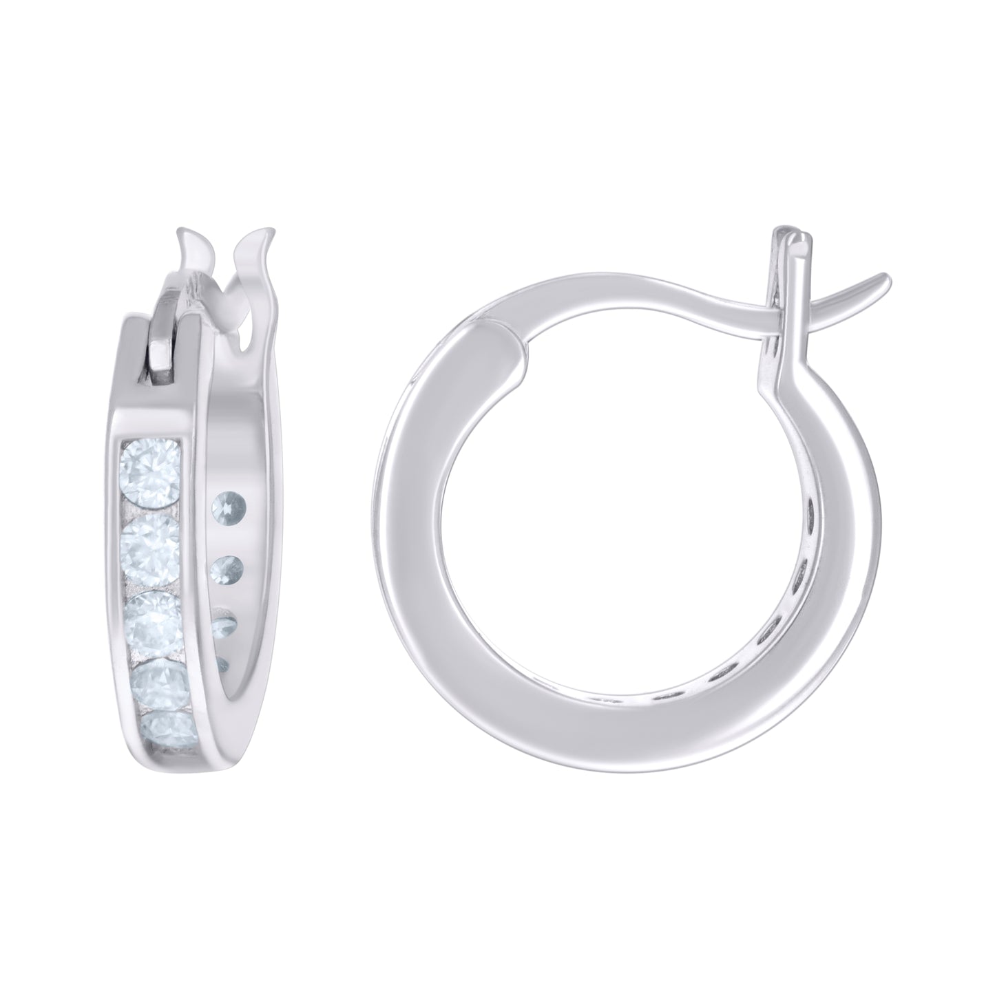 Sterling Silver Or Yellow-Tone Womens Moissanite Stone Hoop Earrings