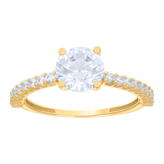 10K Yellow Gold Womens Cubic-Zirconia Fashion Ring