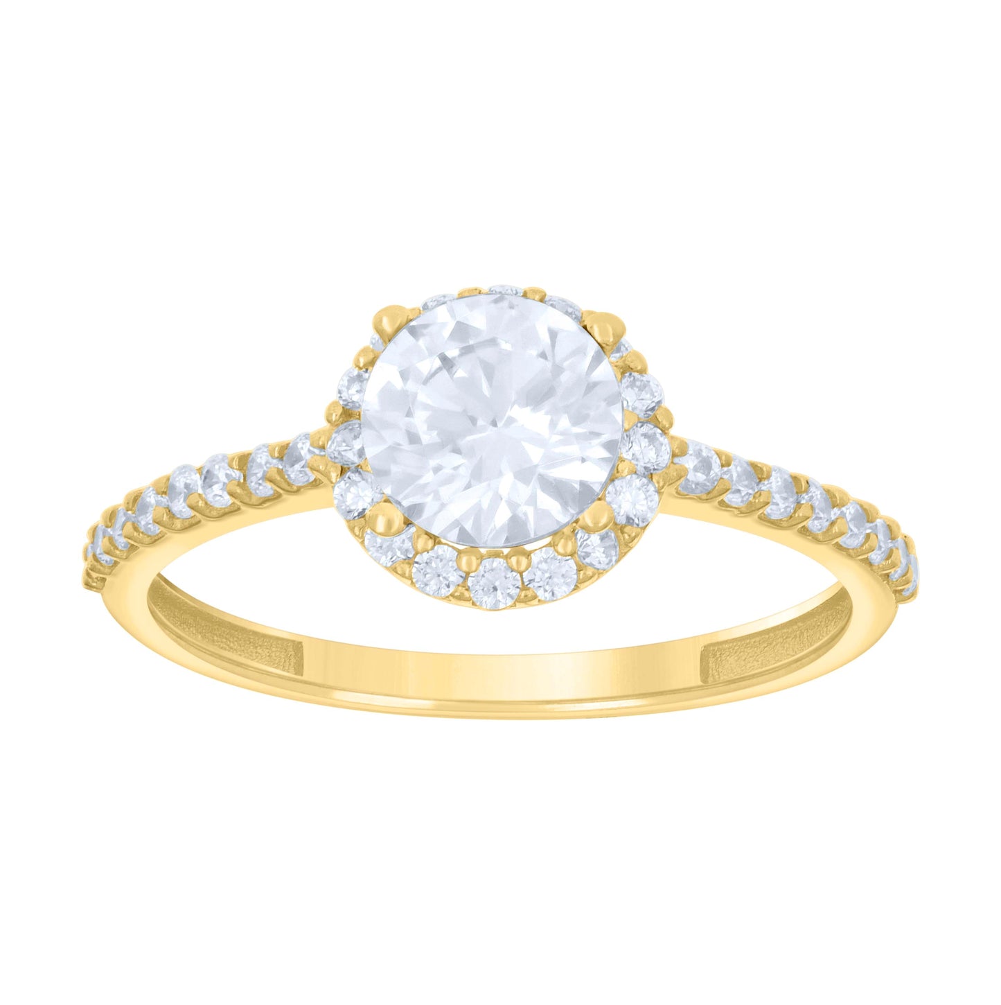 10K Yellow Gold Womens Cubic-Zirconia Fashion Ring