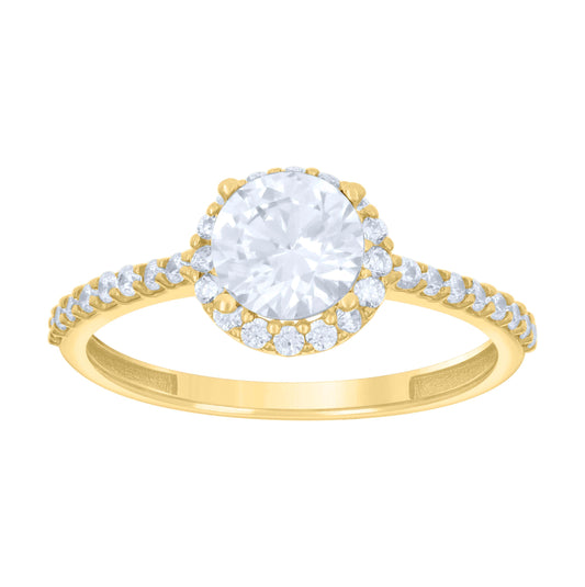 10K Yellow Gold Womens Cubic-Zirconia Fashion Ring