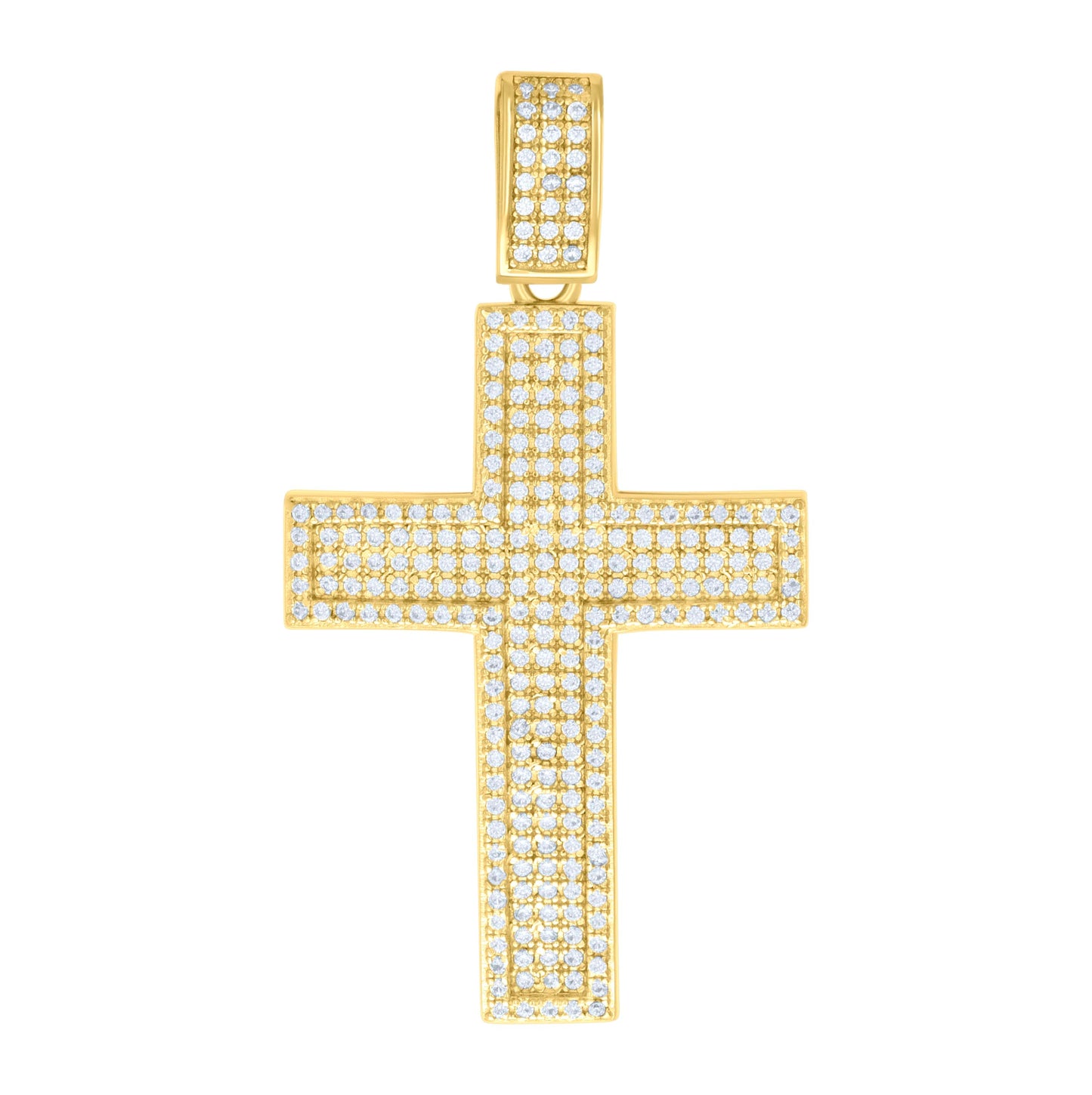 Sterling Silver Mens 1.07ct Moissanite Cross Religious Charm Pendant
