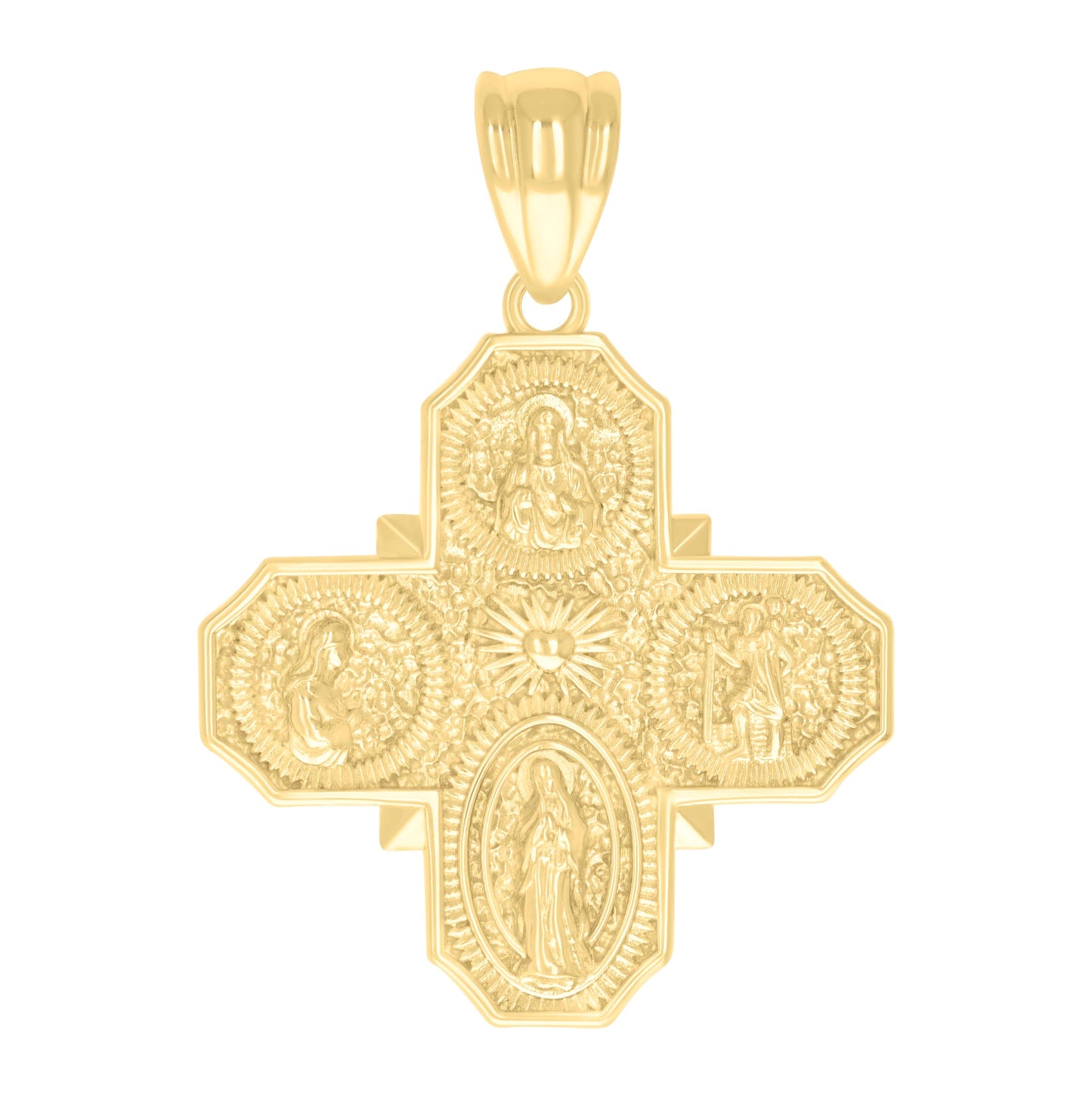 Sterling Silver Mens 4-Ways Cross Religious Charm Pendant