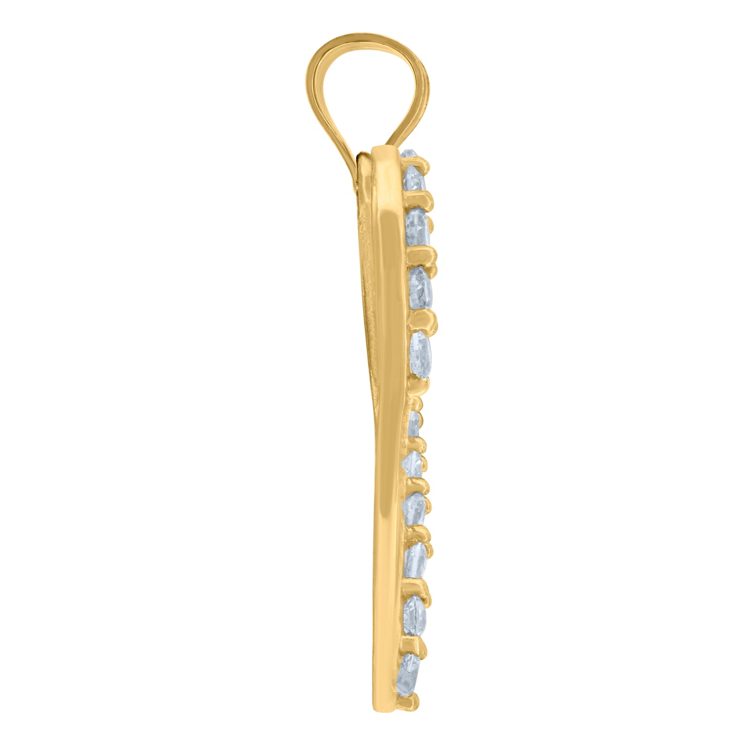 10K Yellow Gold Cubic-Zirconia Womens Heart Charm Pendant