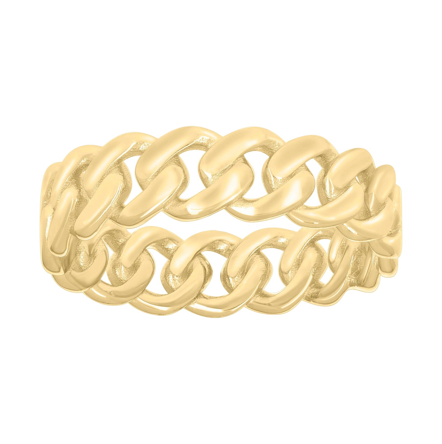 Sterling Silver Yellow-tone Mens Cuban Link Fashion Bridal Anniversary Wedding Engagement Band Ring