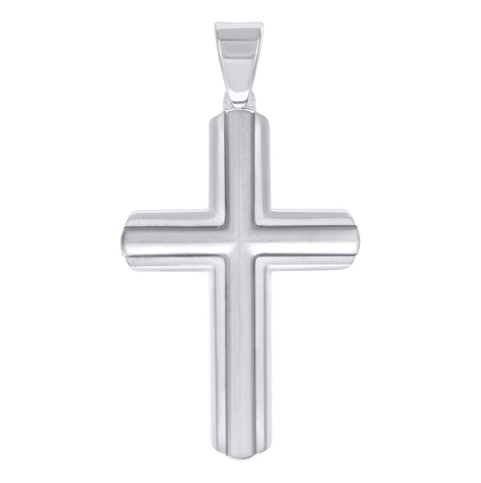Stainless Steel Or Black-Tone Or Yellow-tone Mens Cross Religious Charm Pendant