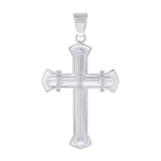 Stainless Steel Or Black-Tone Or Yellow-tone Mens Cross Religious Charm Pendant