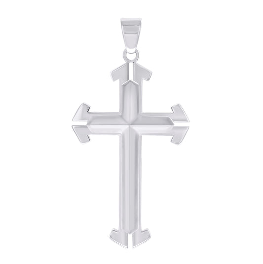 Stainless Steel Mens Cross Religious Charm Pendant