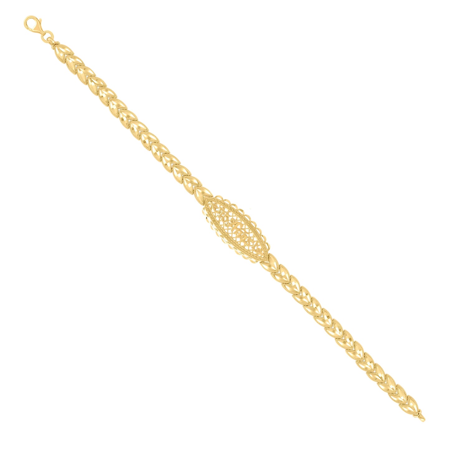 10K Yellow Gold Womens 15 Anos Quinceanera Charm Bracelet