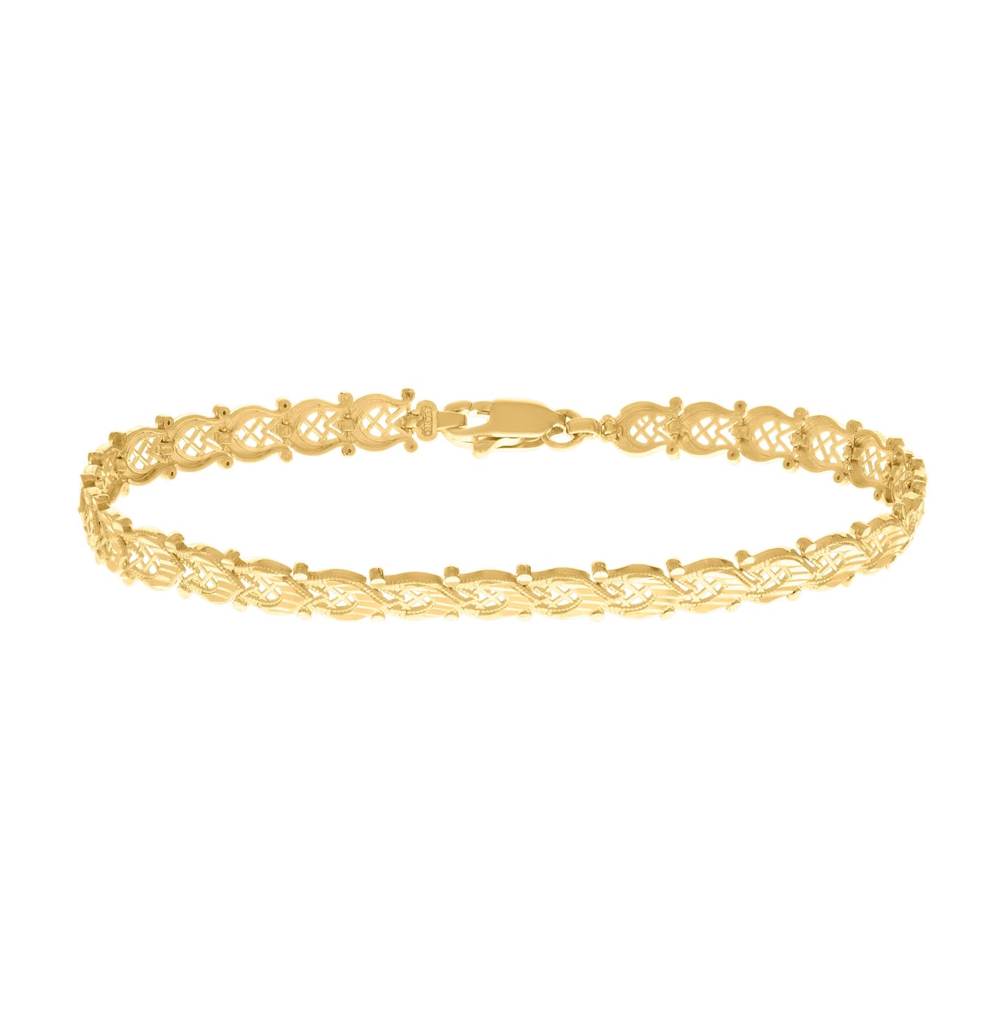 10K Yellow Gold Womens Link Fashion Bracelet