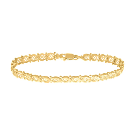 10K Yellow Gold Womens Link Fashion Bracelet