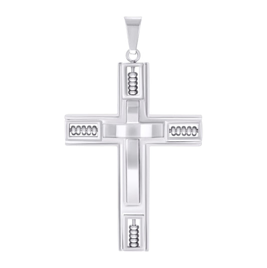 Stainless Steel Or Yellow Tone Or Black-tone Mens Cross Religious Charm Pendant
