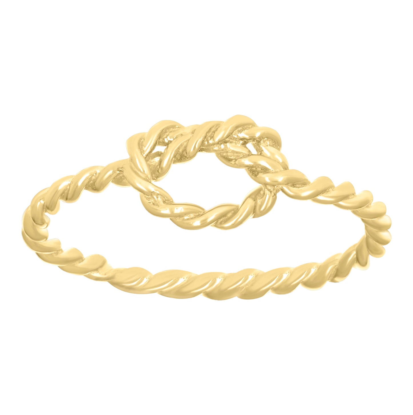 14K Yellow Gold Womens Love Knott Ring