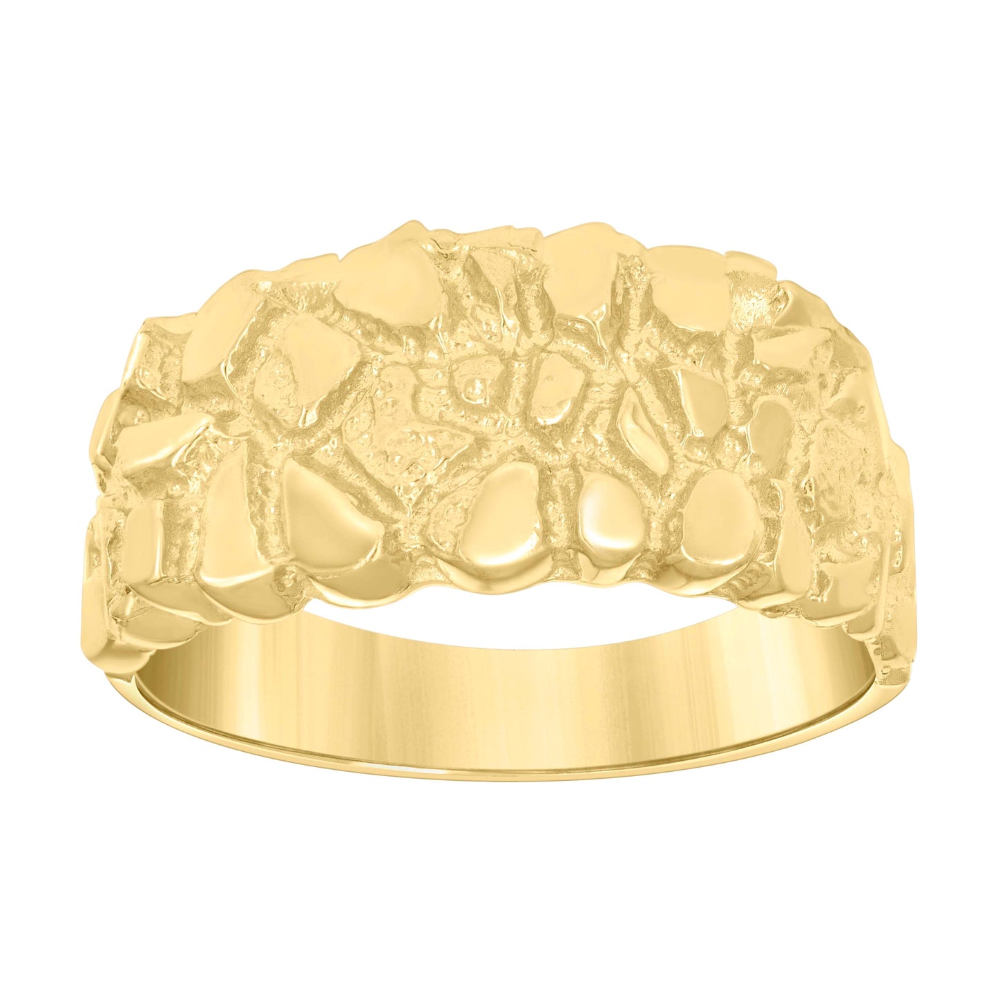 14K Yellow Gold Mens Nugget Fashion Ring