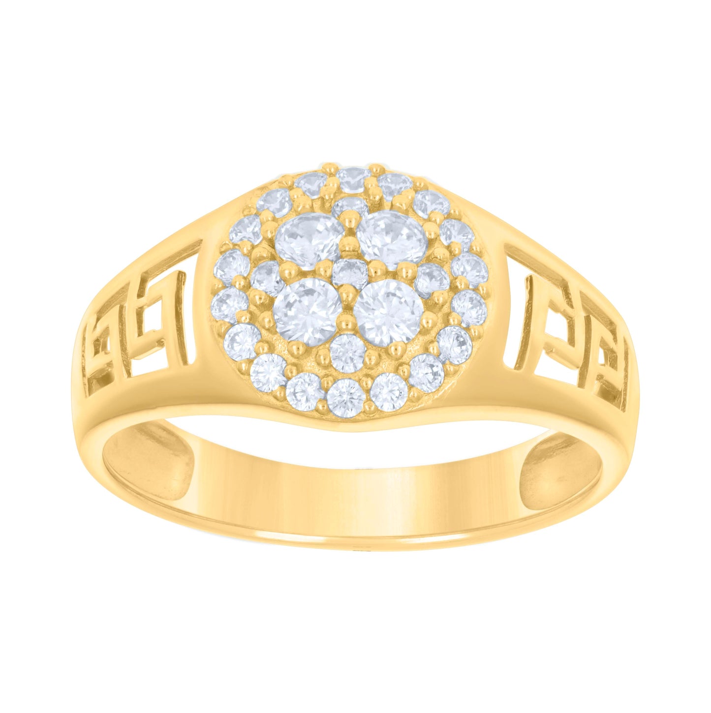 14K Yellow Gold Mens Cubic-Zirconia Fashion Ring