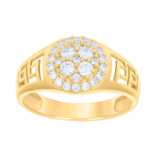 14K Yellow Gold Mens Cubic-Zirconia Fashion Ring