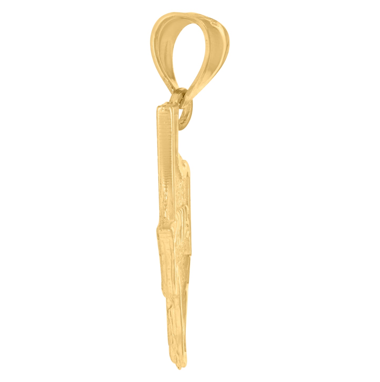 10K Yellow Gold Textured State Map Charm Pendant